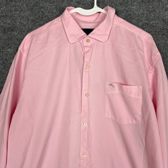 Tommy Bahama Mens Size L Cotton Silk Blend Long‎ Sleeve Button Down Shirt - Picture 2 of 9